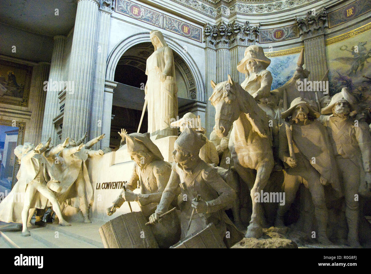The “Altar to the Glory of the National Convention,” in the Pantheon, a mausoleum housing the tombs of famous French citizens, Paris, France. Stock Photo