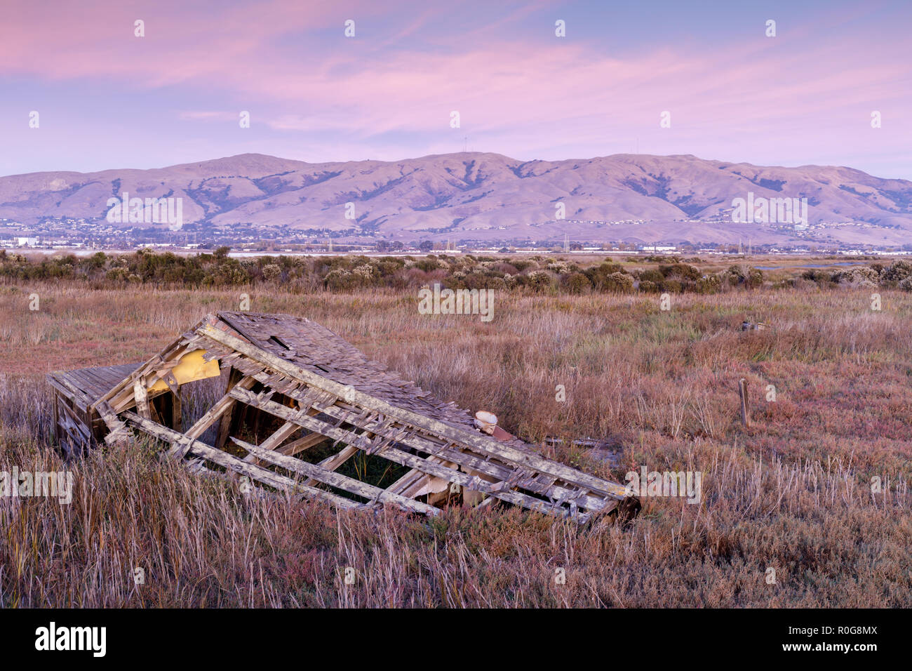 Twilight over Diablo Range as seen from Drawbridge, the last remaining ...