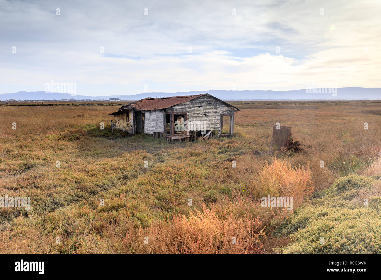 Abandoned building at Drawbridge, the last remaining ghost town in San
