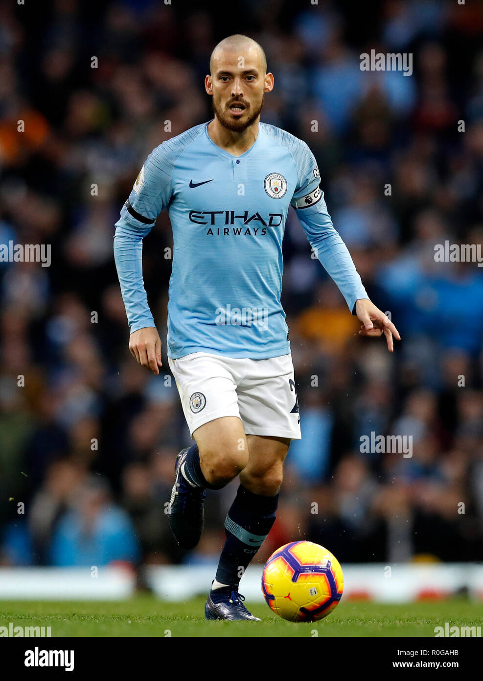 Manchester City's David Silva during the Premier League match at the Etihad  Stadium, Manchester. PRESS ASSOCIATION Photo. Picture date: Sunday November  4, 2018. See PA story SOCCER Man City. Photo credit should