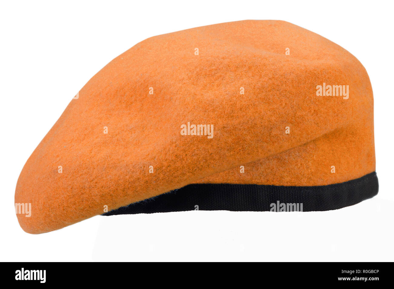 Army uniform orange beret isolated on white background Stock Photo - Alamy