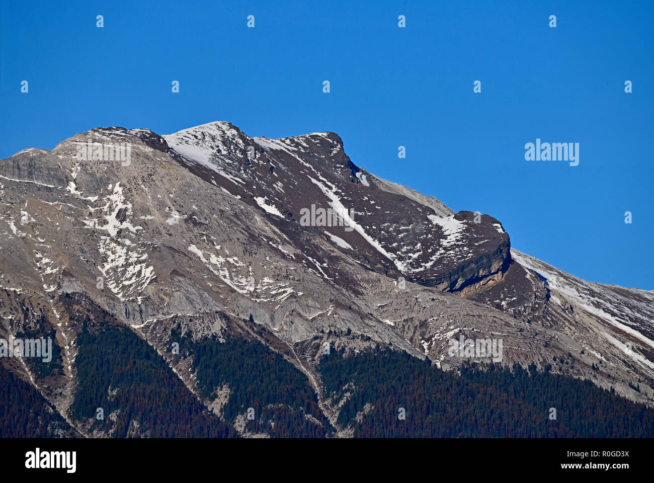 A close up image of 'Roche Bonhomme' affectionally known as 'The Old Man in the Mountain' Stock Photo