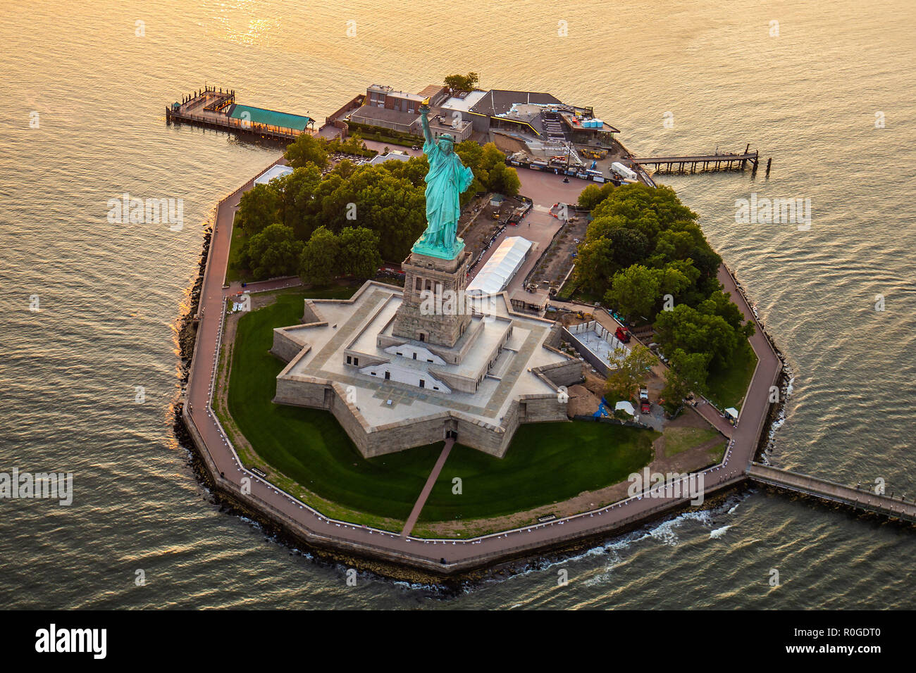 New York Statue of Liberty aerial view Stock Photo - Alamy