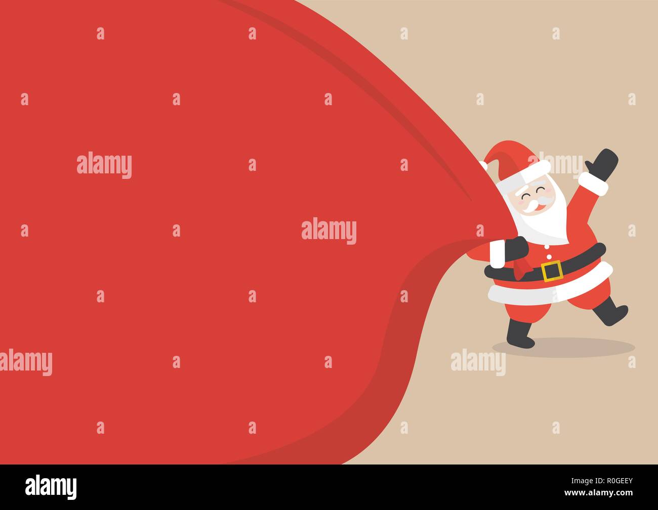Santa Claus with huge bag copyspace. vector illustration Stock Vector ...