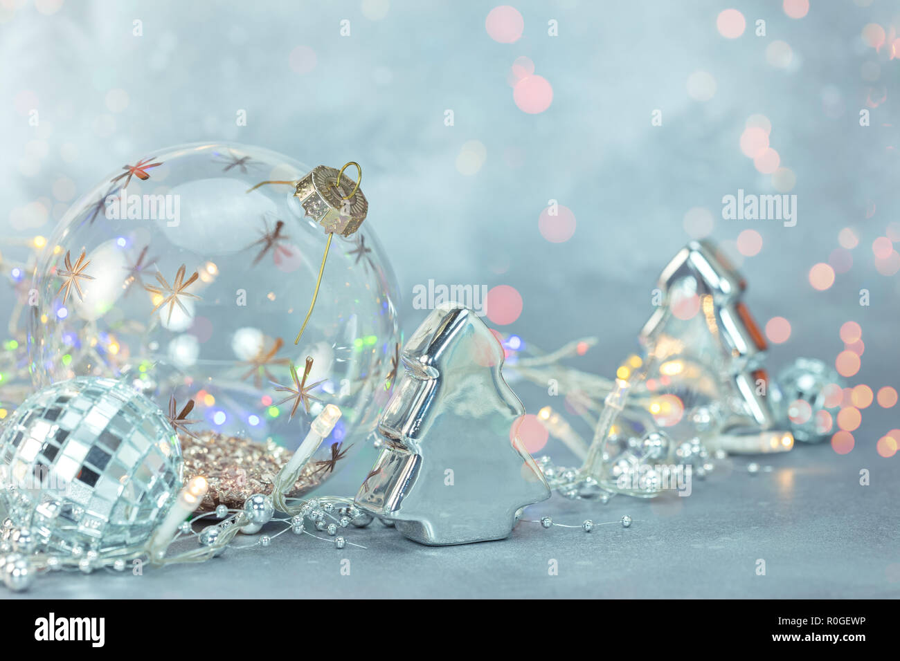 Christmas Holidays Decorations Frozen Blue Background With