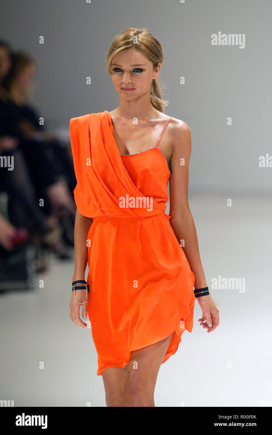 Miranda Kerr Red Sequins One Shoulder Long Runway Dress