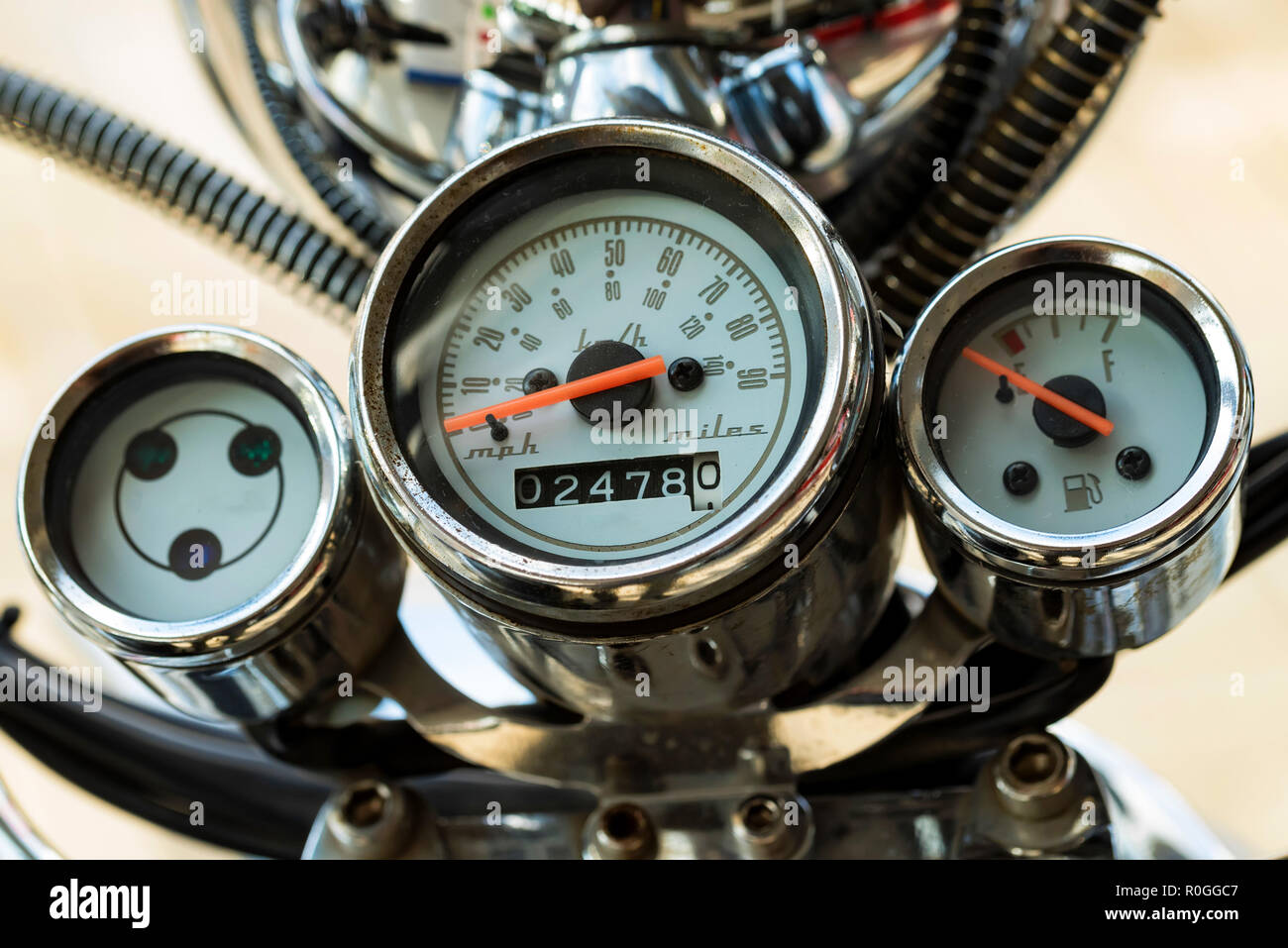 Control panel on modern motorbike close up Stock Photo - Alamy