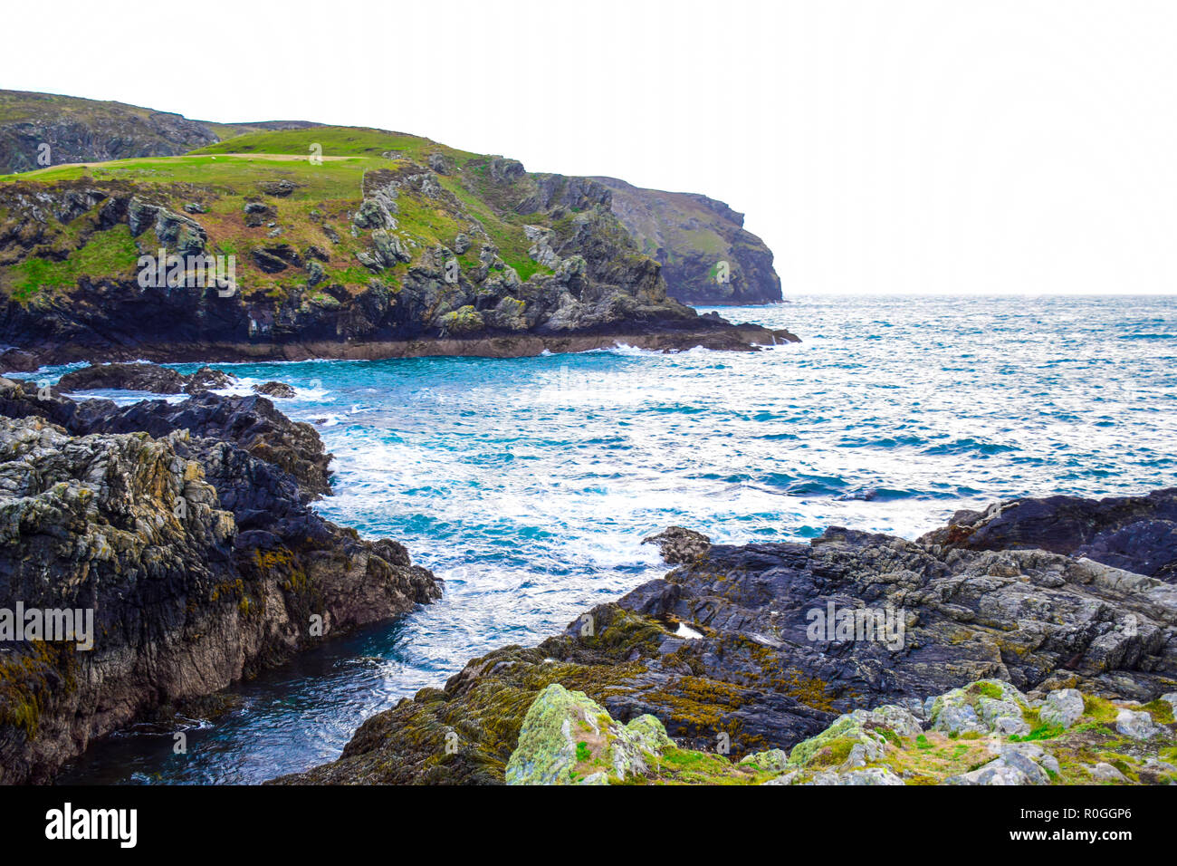 Beautiful landscape of Calf Sound in the Isle of Man, a very famous viewpoint in the island Stock Photo