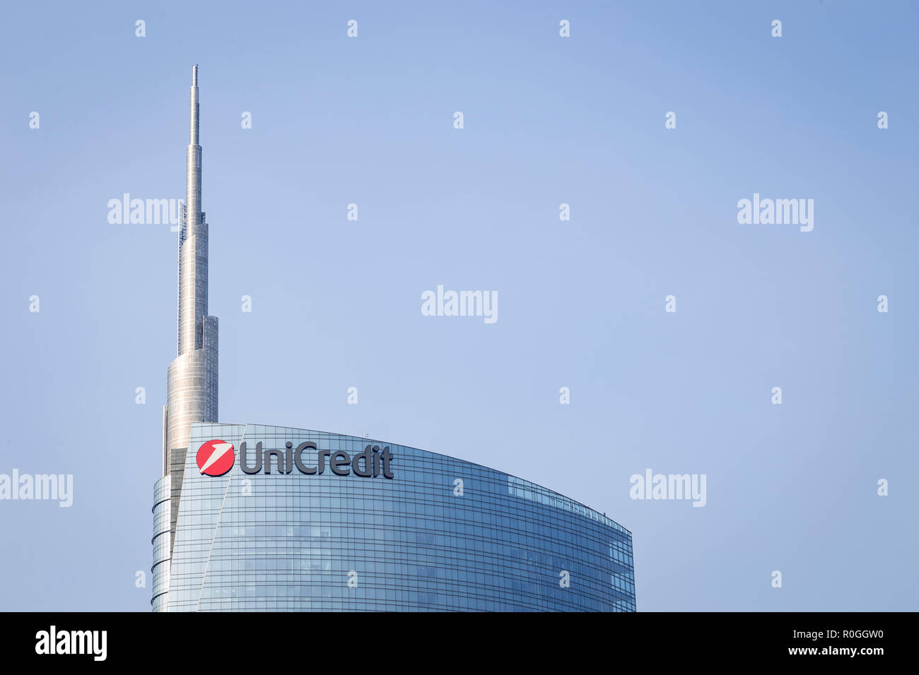 Unicredit office tower block in Milan, italy Stock Photo