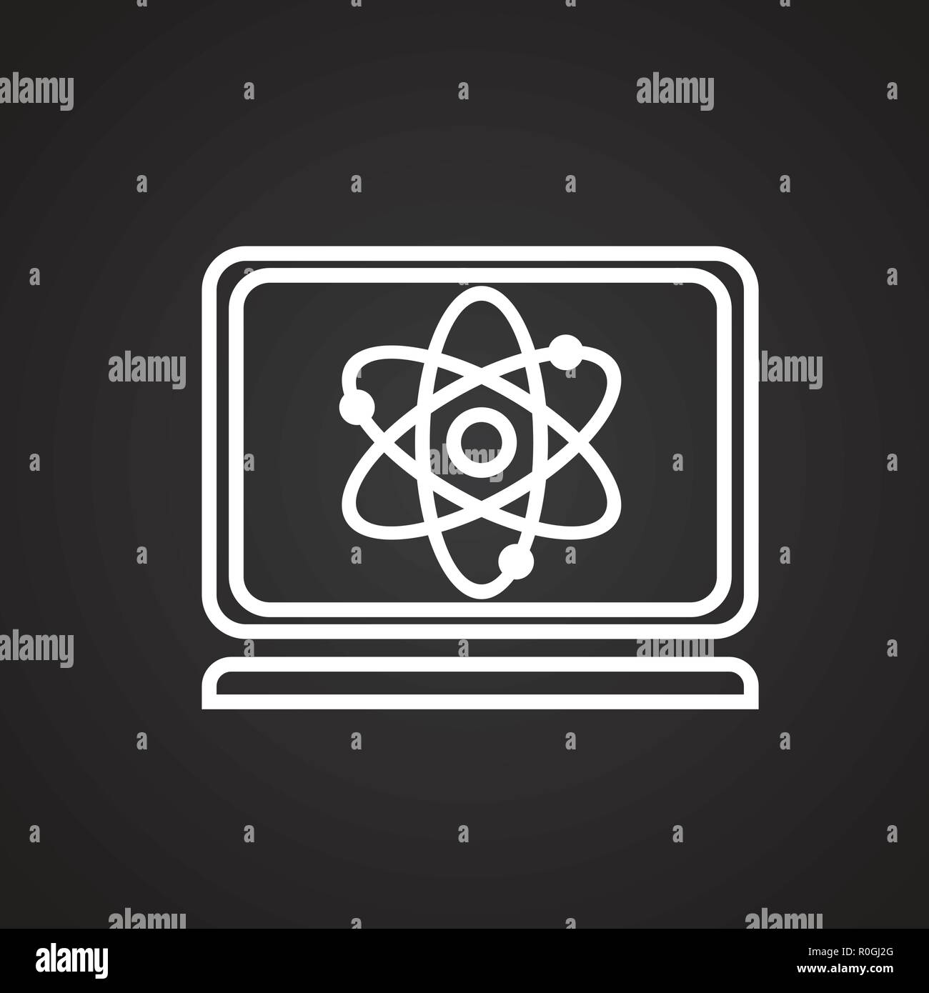 Nuclear monitoring science thin line on black background Stock Vector ...