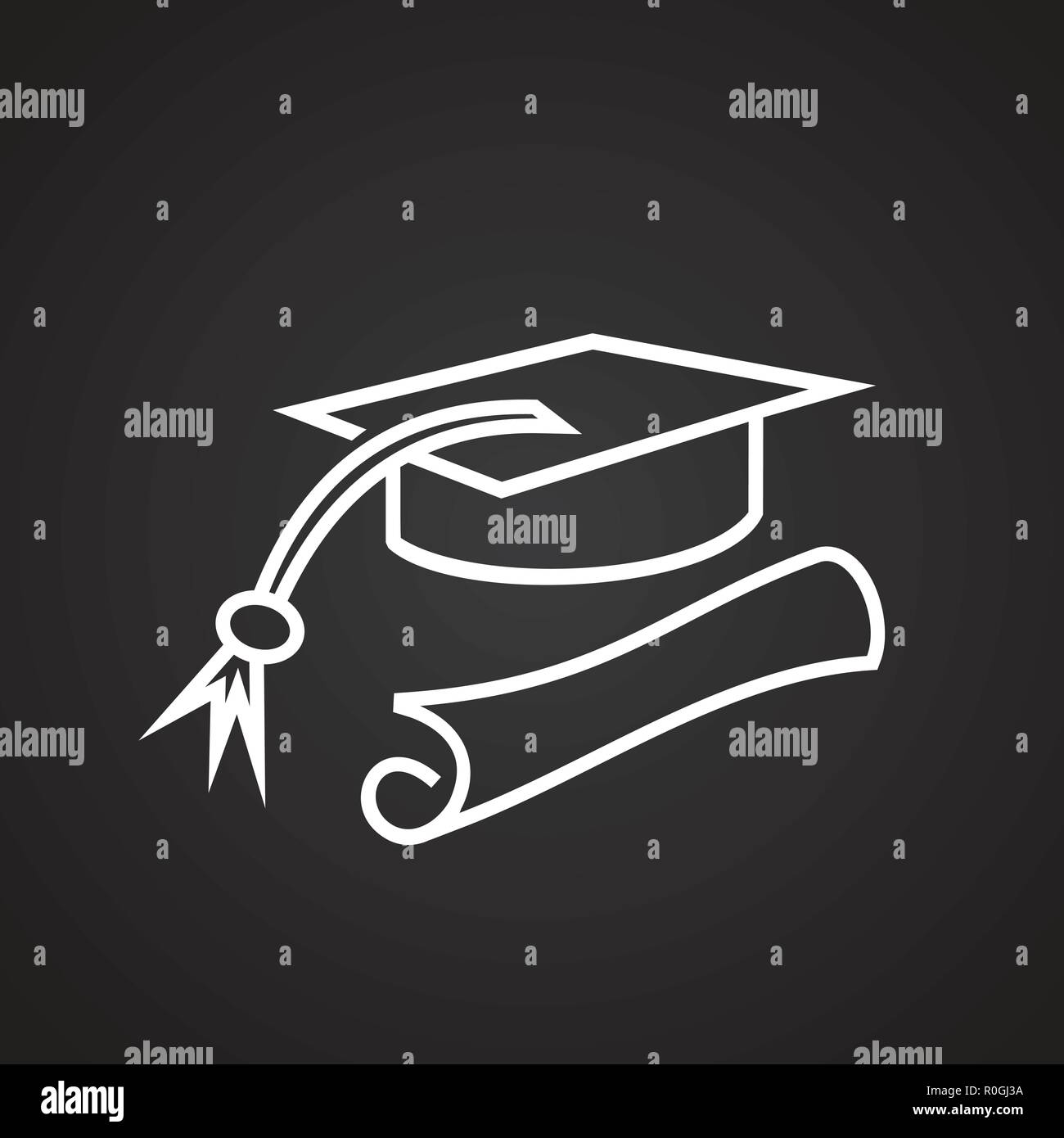 Graduation thin line on black background Stock Vector Image & Art - Alamy