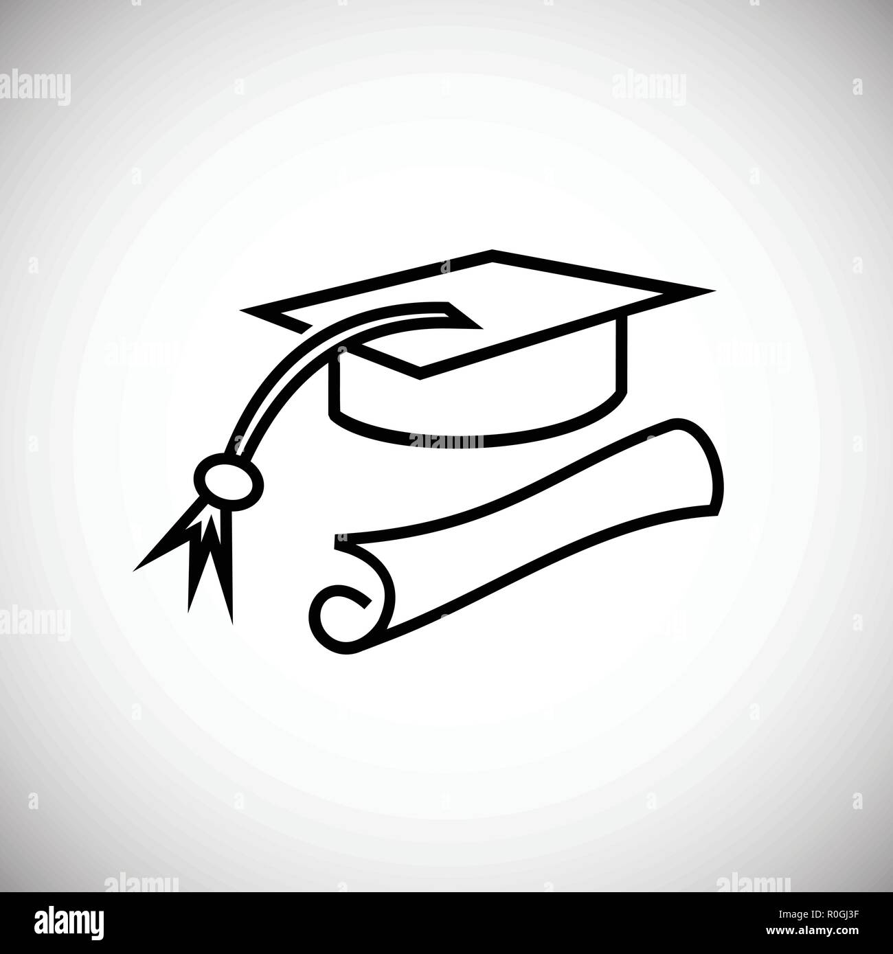 Graduation thin line on white background Stock Vector Image & Art - Alamy