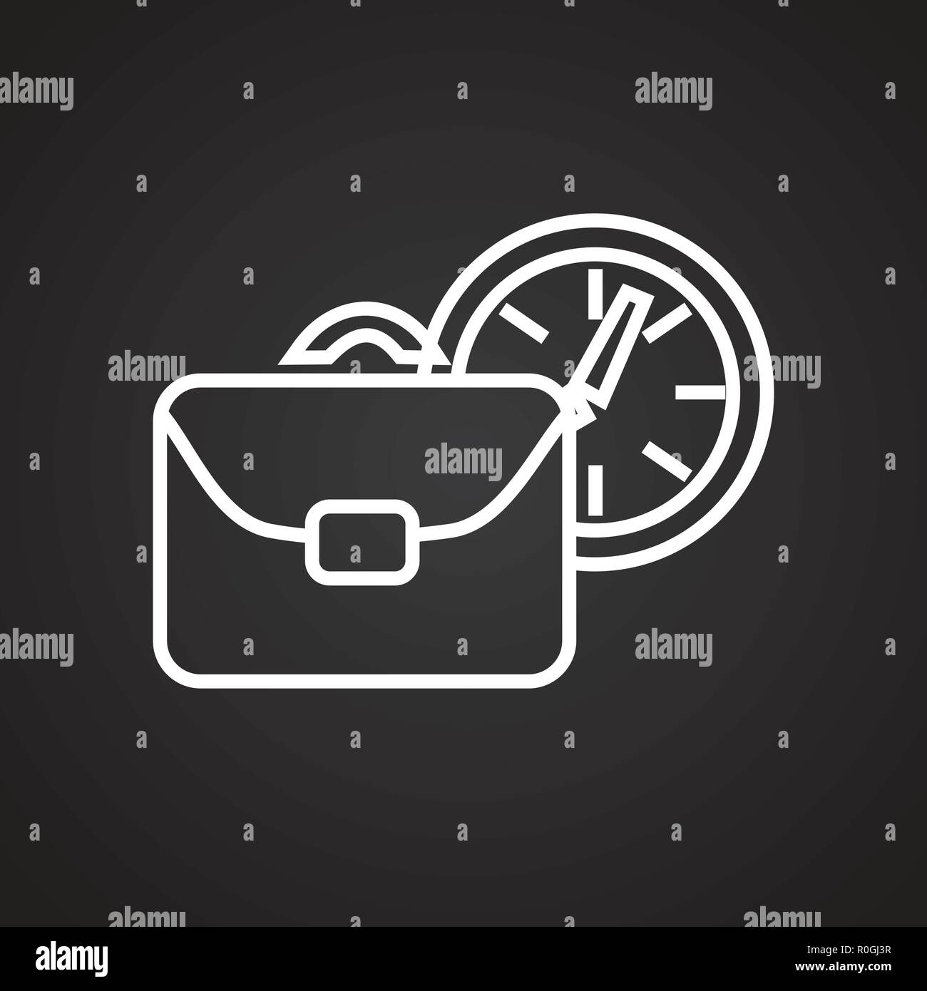 Scheldule time table education thin line on black background Stock Vector