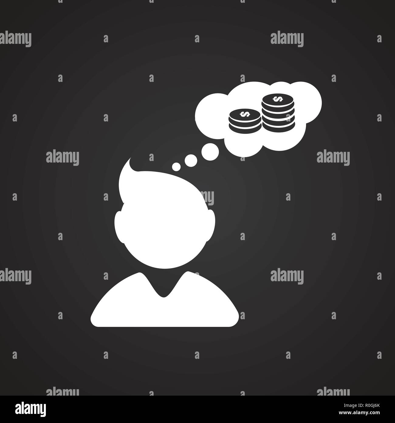 Money On Mind Figures On Black Background Stock Vector Image Art Alamy