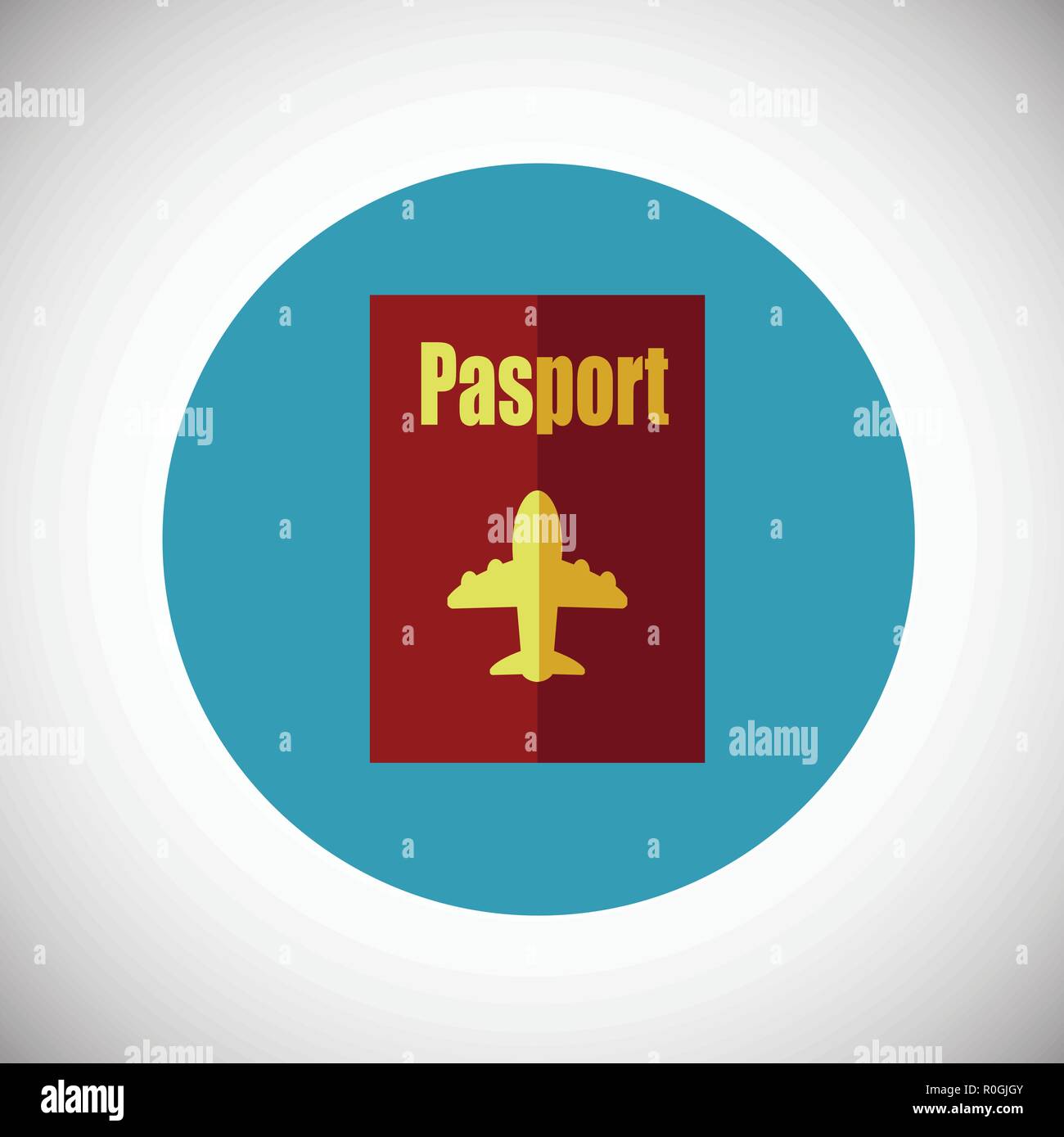 Passport on flat background Stock Vector