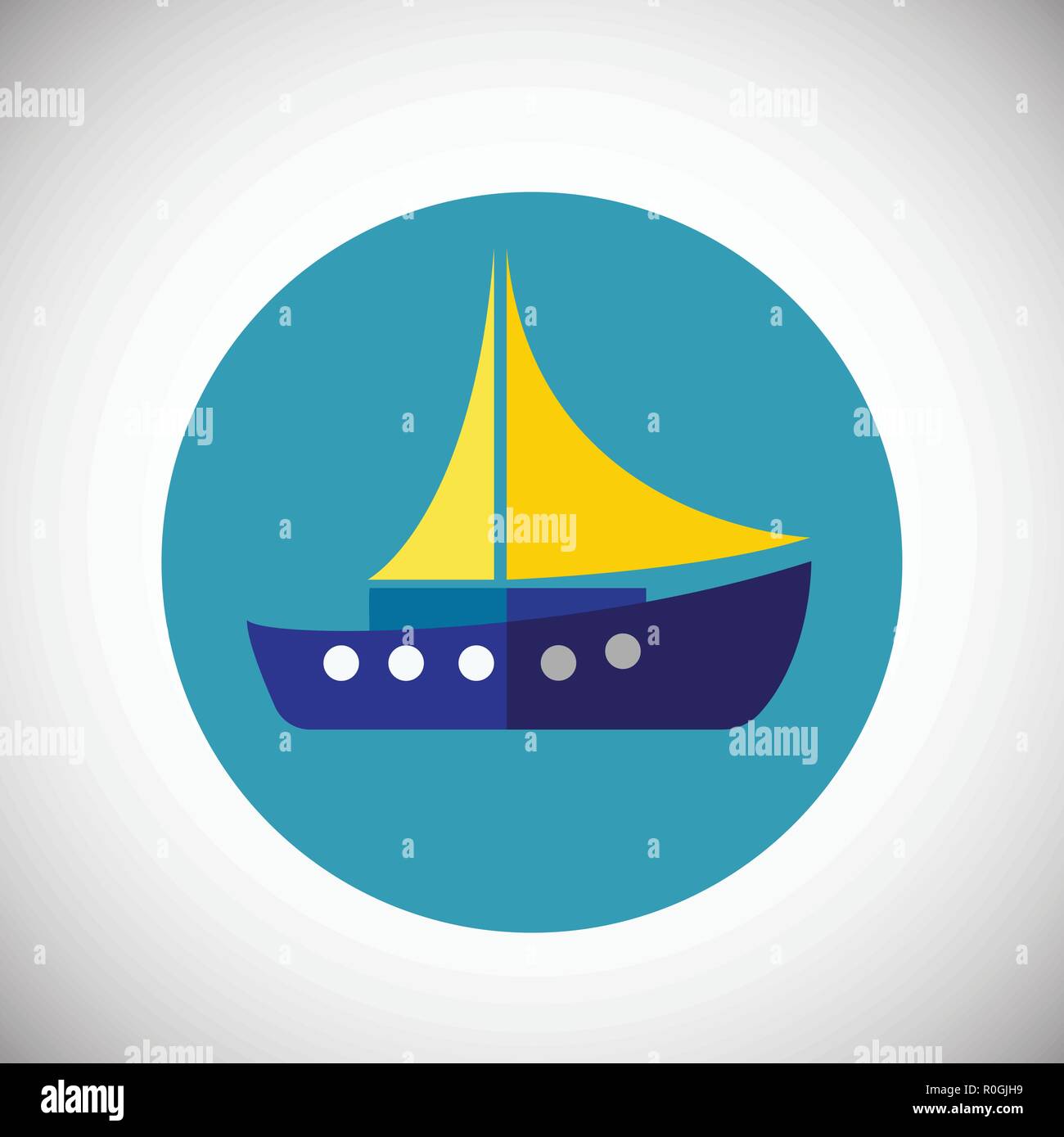 Boat with sail on flat background Stock Vector Image & Art - Alamy