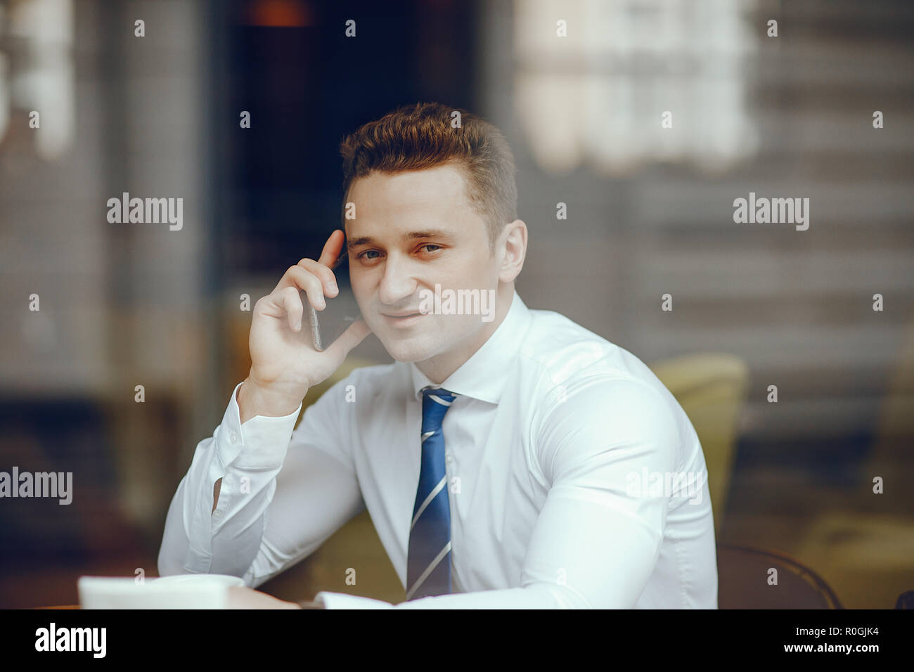 a businessman in a cafe Stock Photo