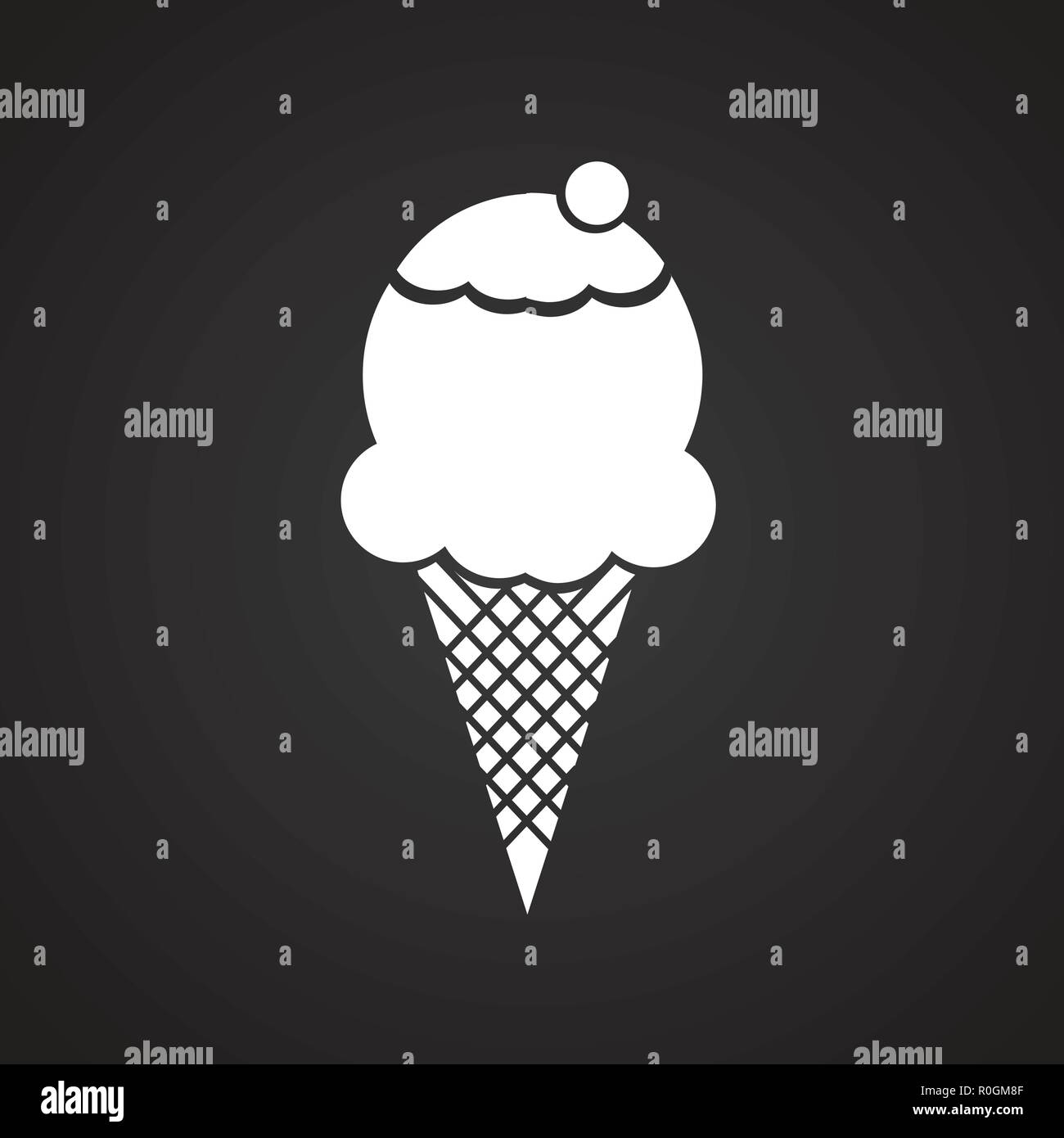 Ice cream on black background icon Stock Vector Image & Art - Alamy