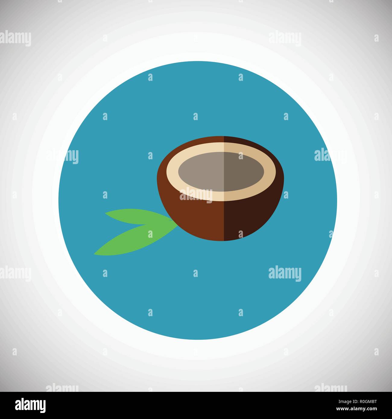 Coconut on flat background icon Stock Vector Image & Art - Alamy