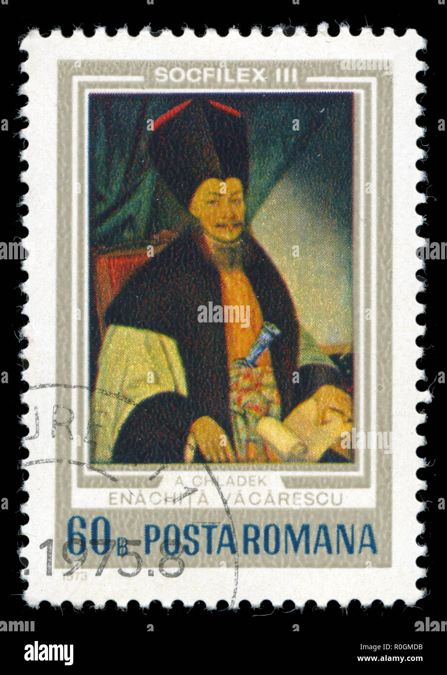 Postage stamp from Romania in the 'Socfilex III' Stamp Exhibition, Bucharest series issued in 1973 Stock Photo