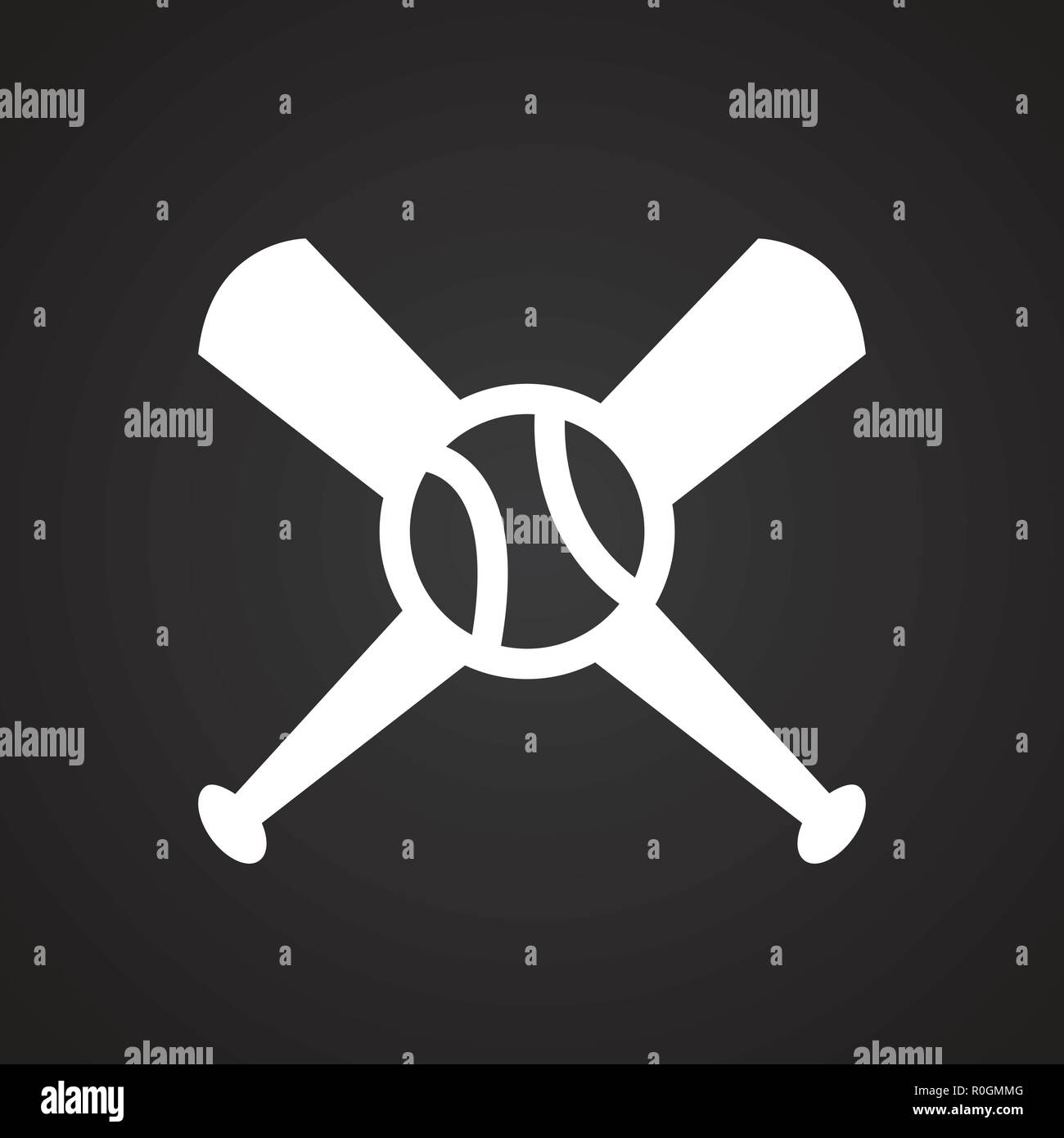 Baseball on black background icon Stock Vector Image & Art - Alamy