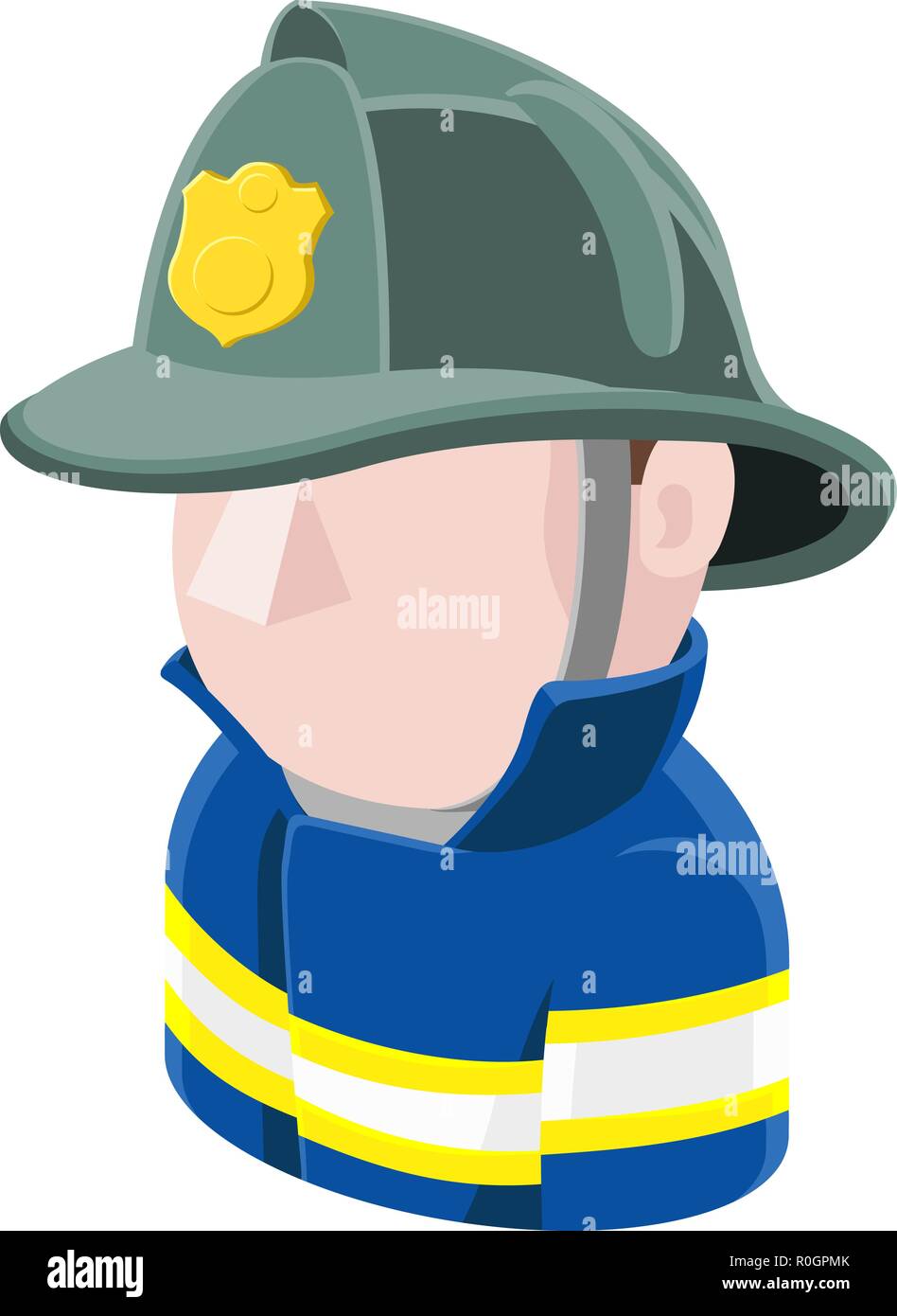 Fireman Avatar People Icon Stock Vector