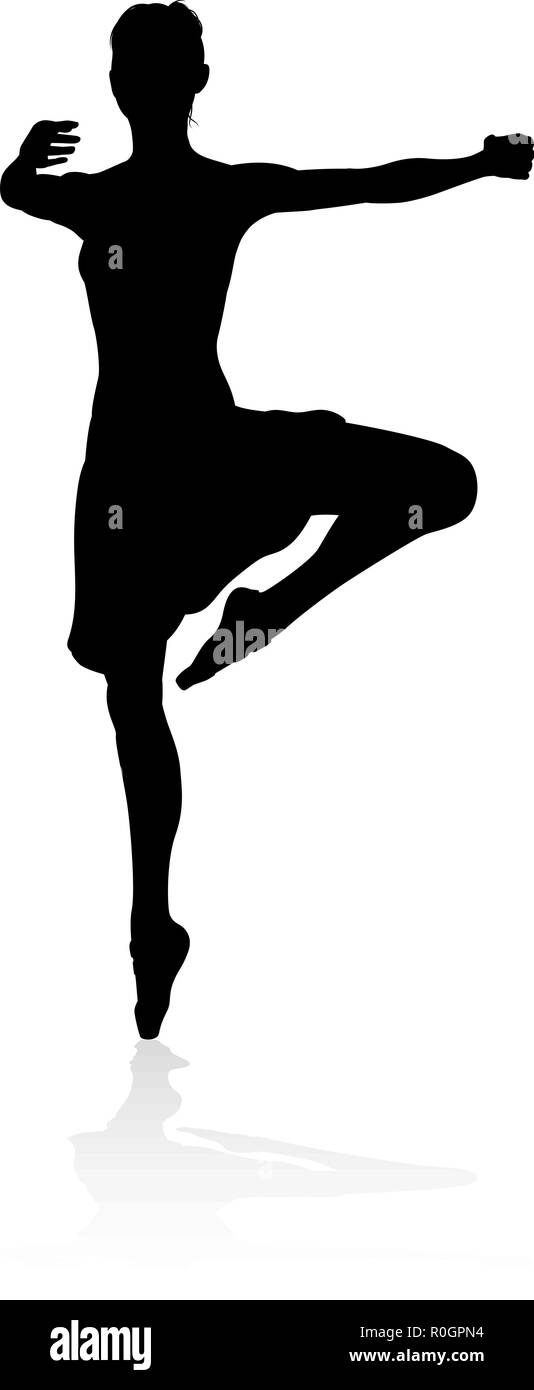 Dancing Ballet Dancer Silhouette Stock Vector Image And Art Alamy