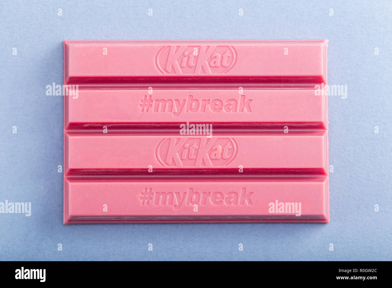 Warsaw, Poland October 20, 2018 KitKat Ruby Cocoa Beans, Nestle. 4