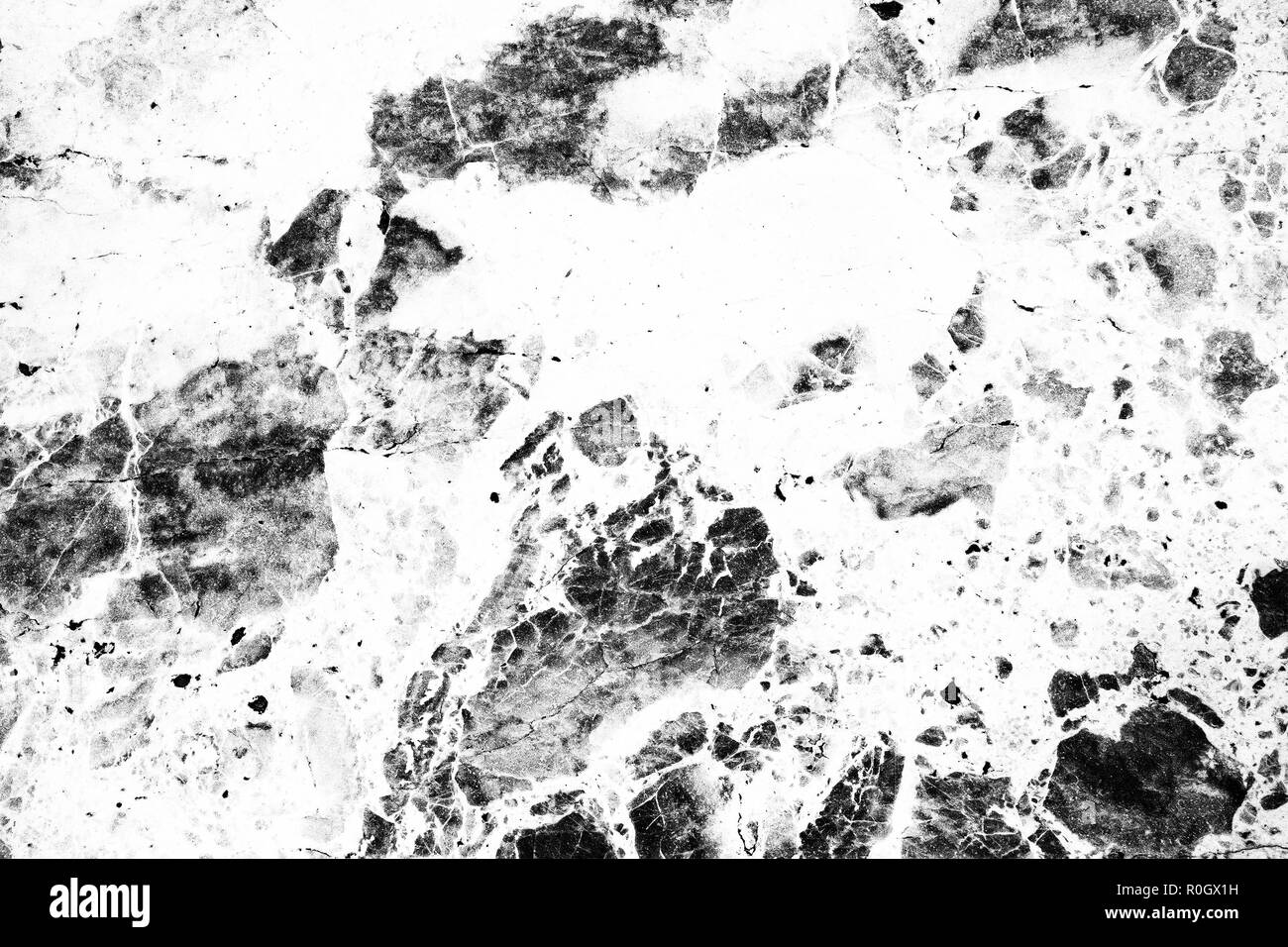 Black and white high contrast marble texture, desaturated high contrast image Stock Photo
