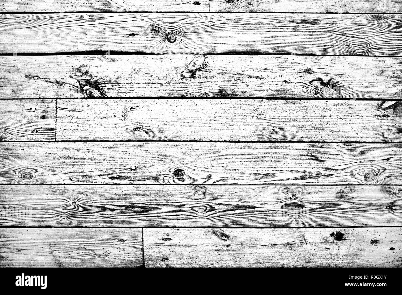 Trendy black and white high contrast wooden background or texture, desaturated hdr image Stock Photo