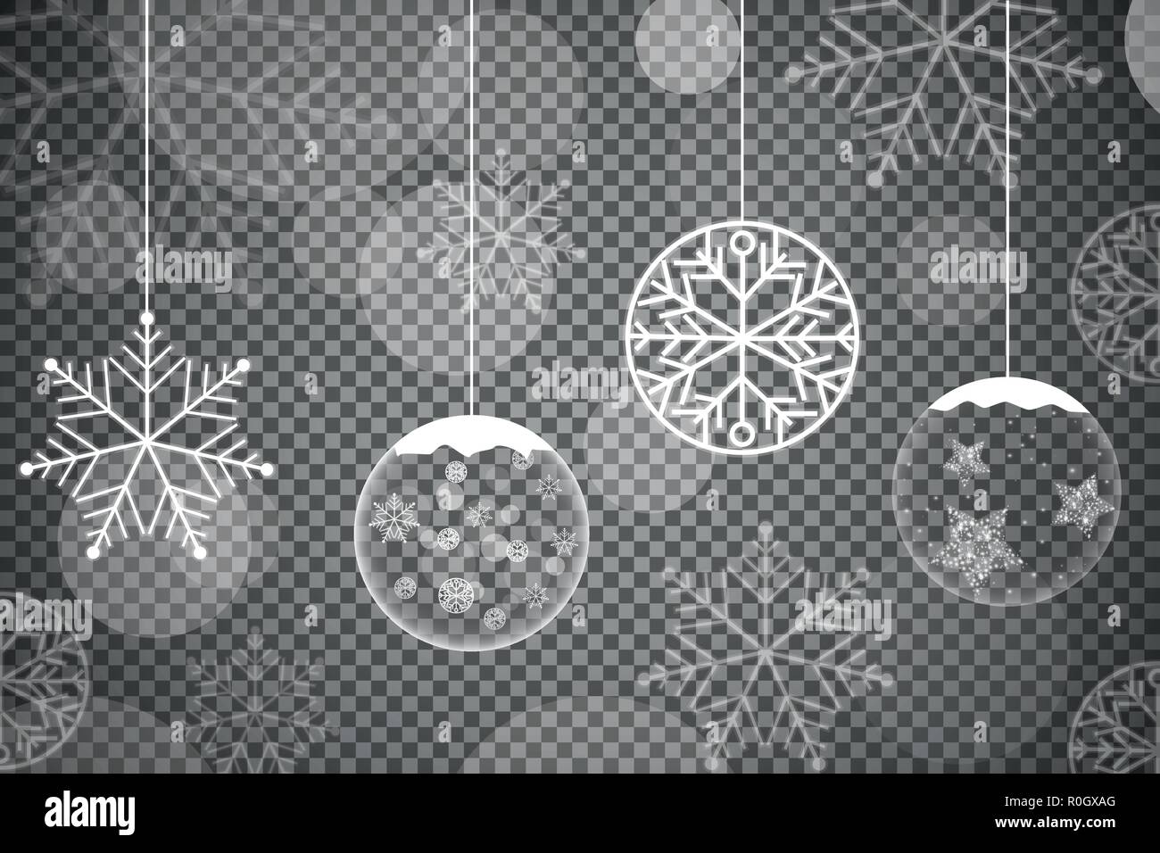 Christmas ornaments made from snowflakes vector illustration Stock ...