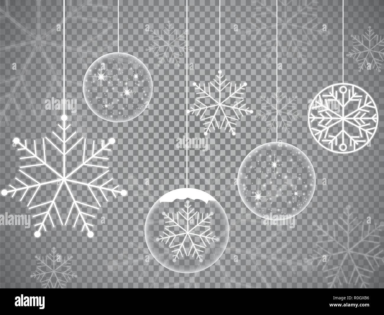 Christmas ornaments made from snowflakes vector illustration Stock ...