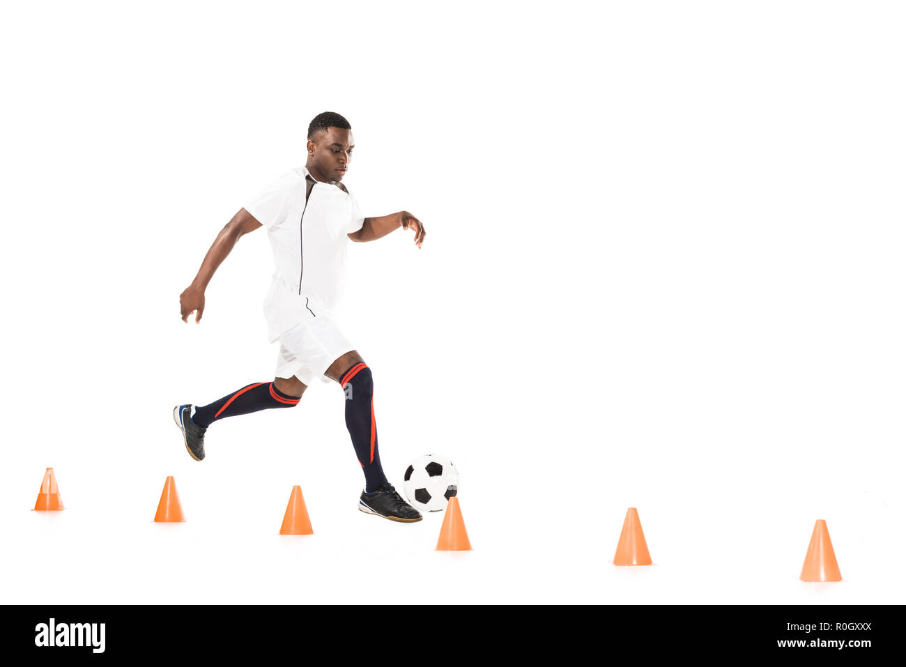 Football training cones Cut Out Stock Images & Pictures - Alamy