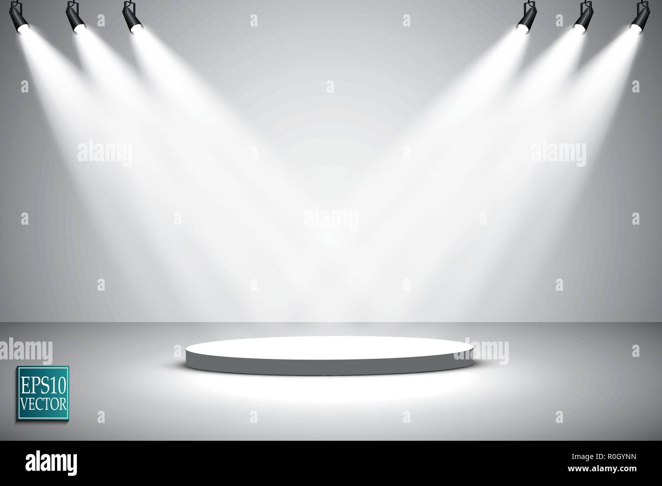 Vector Spotlights. Scene. Light Effects. Glow light effect Stock Vector