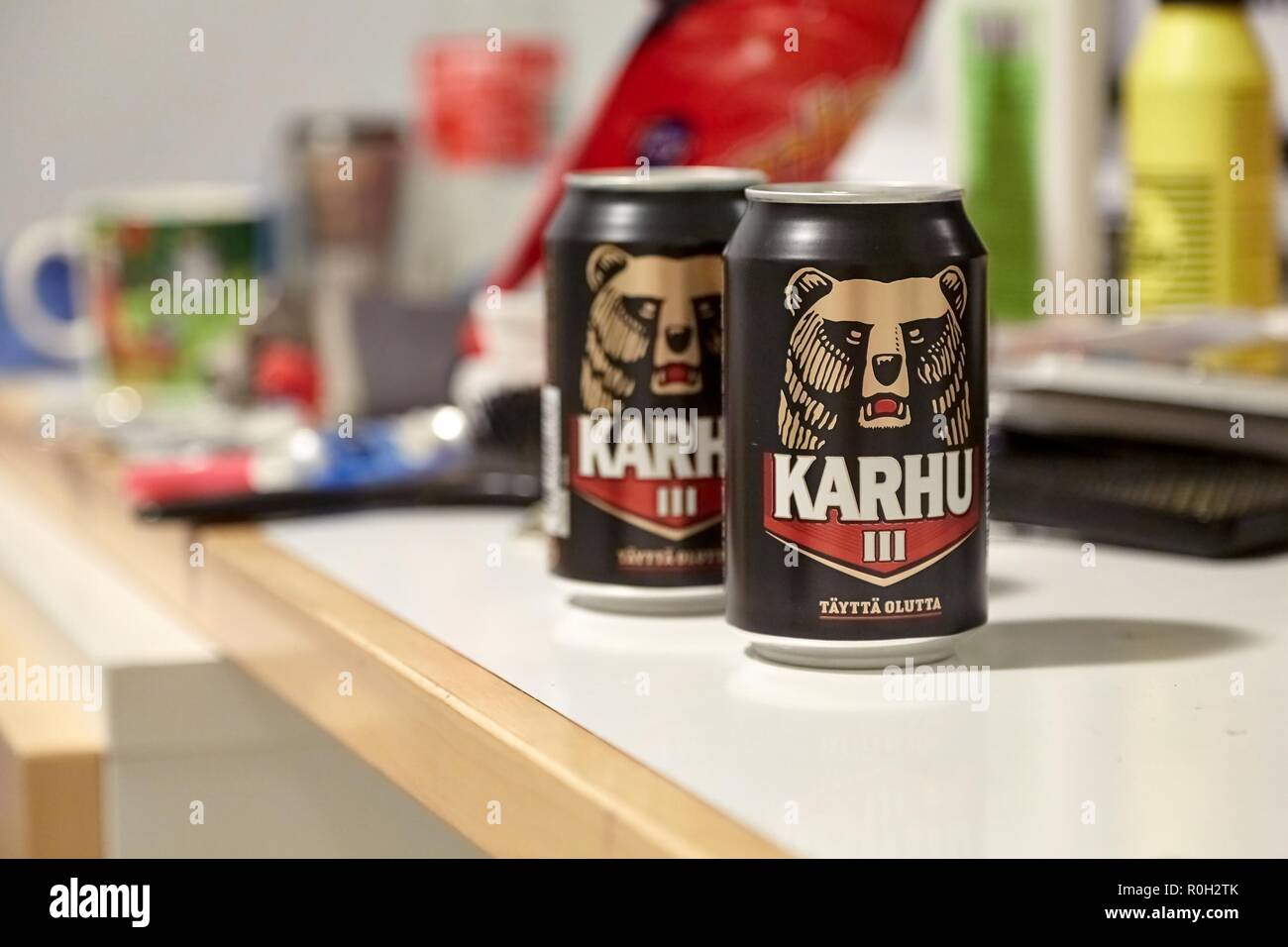 Karhu beer, Finland Stock Photo - Alamy