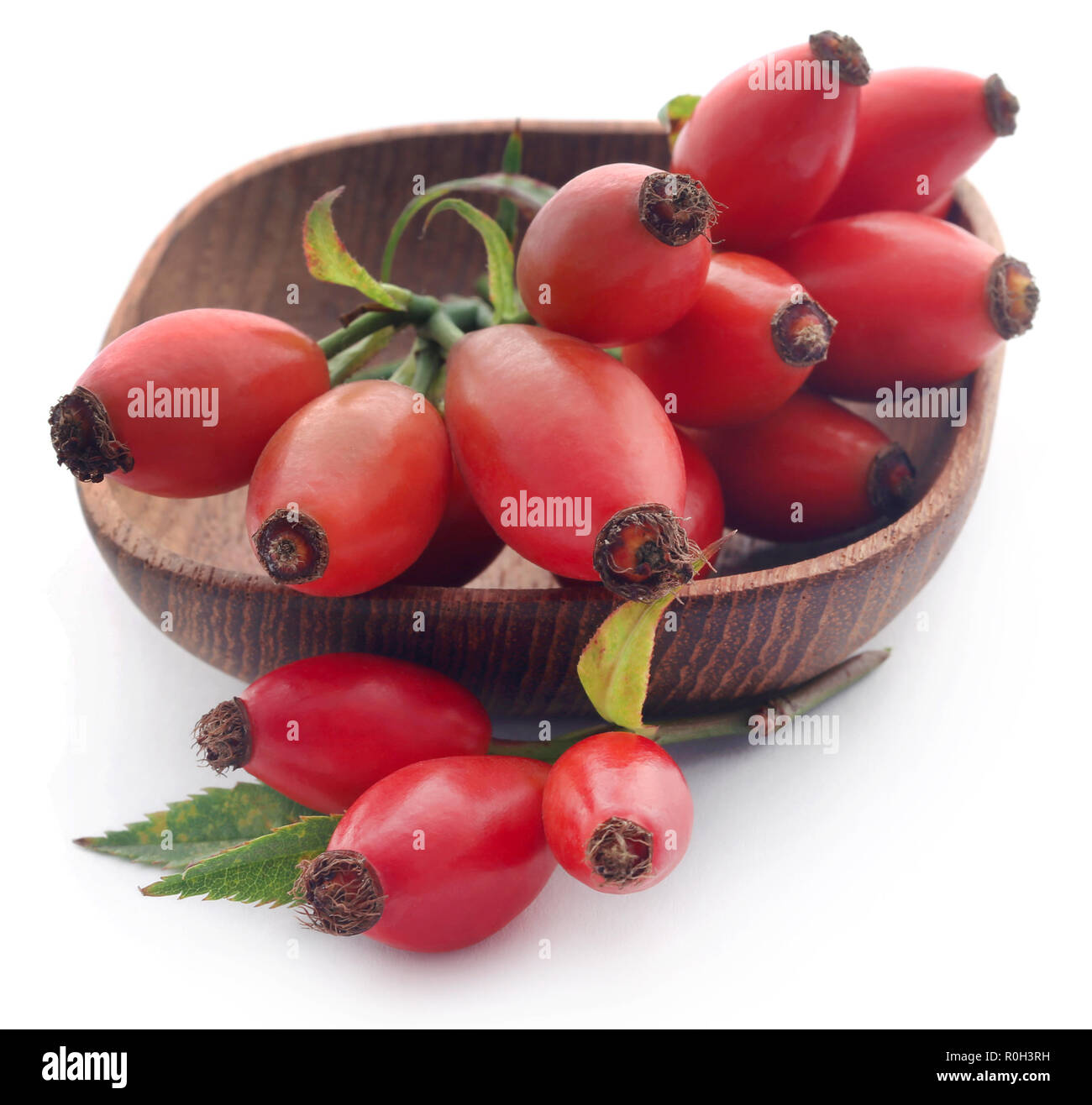 Medicinal Rose hips over white background Stock Photo - Alamy