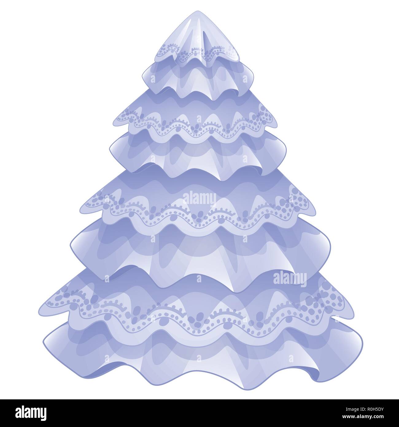Christmas tree made of a tablecloth isolated on white background. Vector illustration. Stock Vector