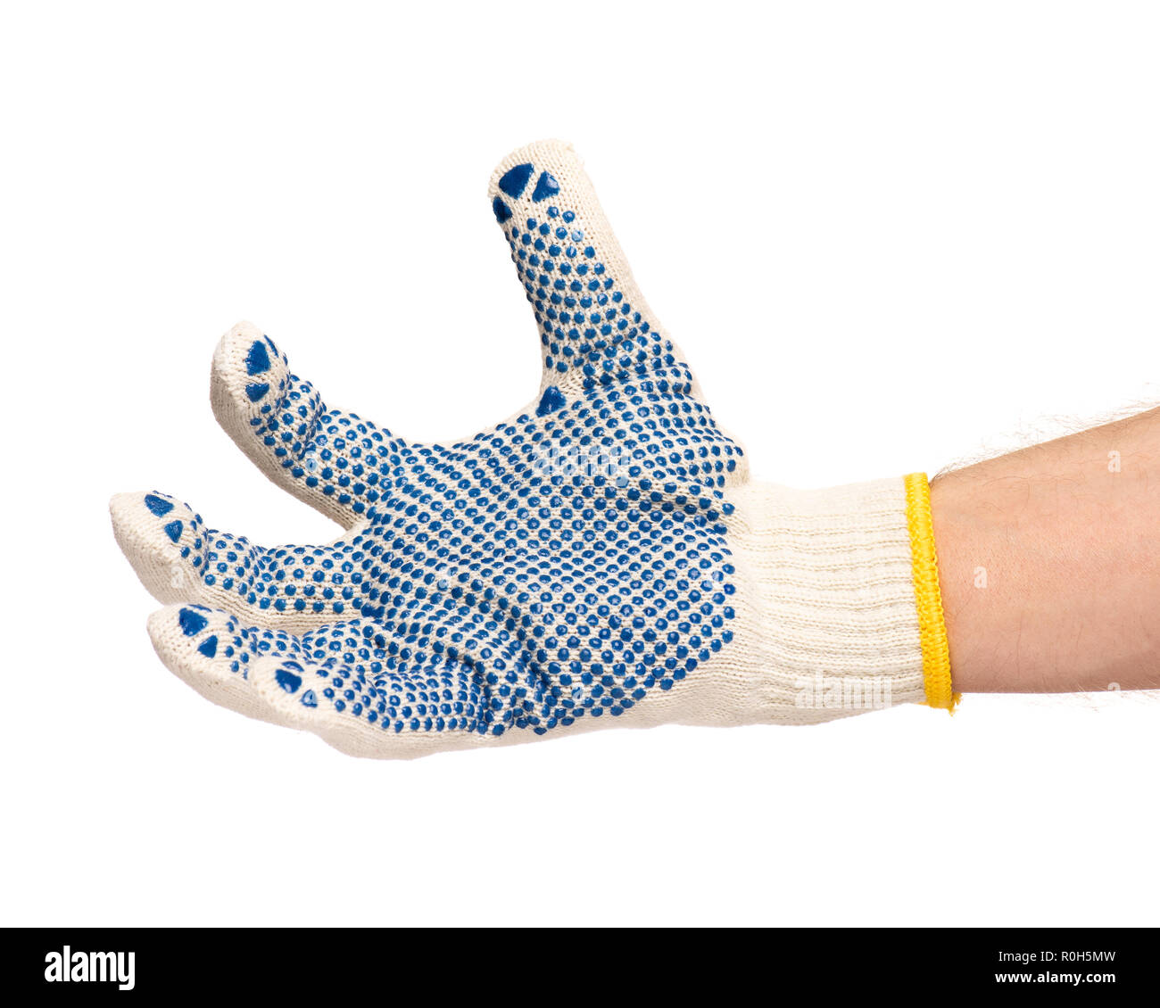 Male hand wearing working glove Stock Photo Alamy