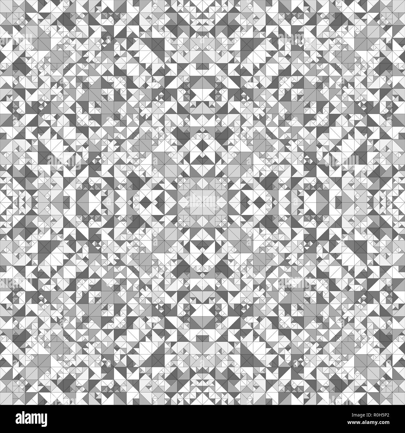 Grey seamless kaleidoscope pattern background design - abstract vector ...