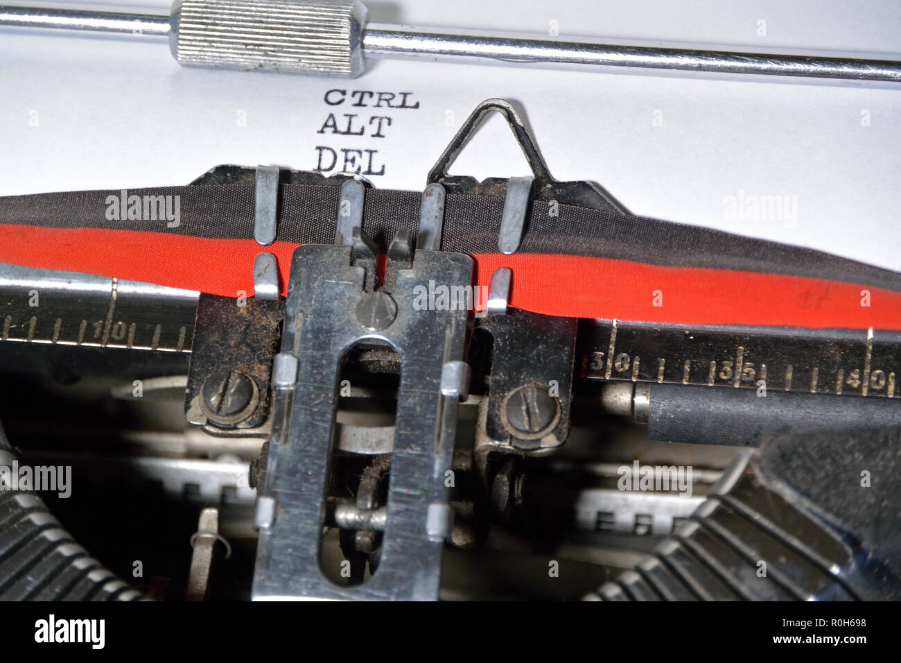Modern computing problem on a vintage typewriter. Stock Photo