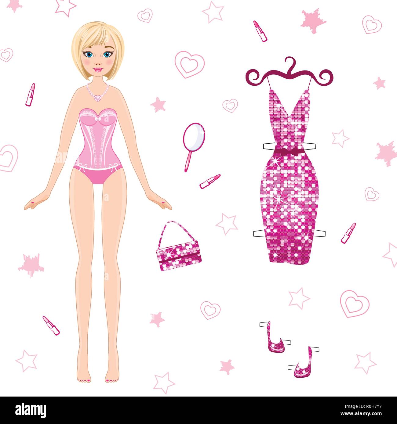 Paper dress me doll hi-res stock photography and images - Alamy