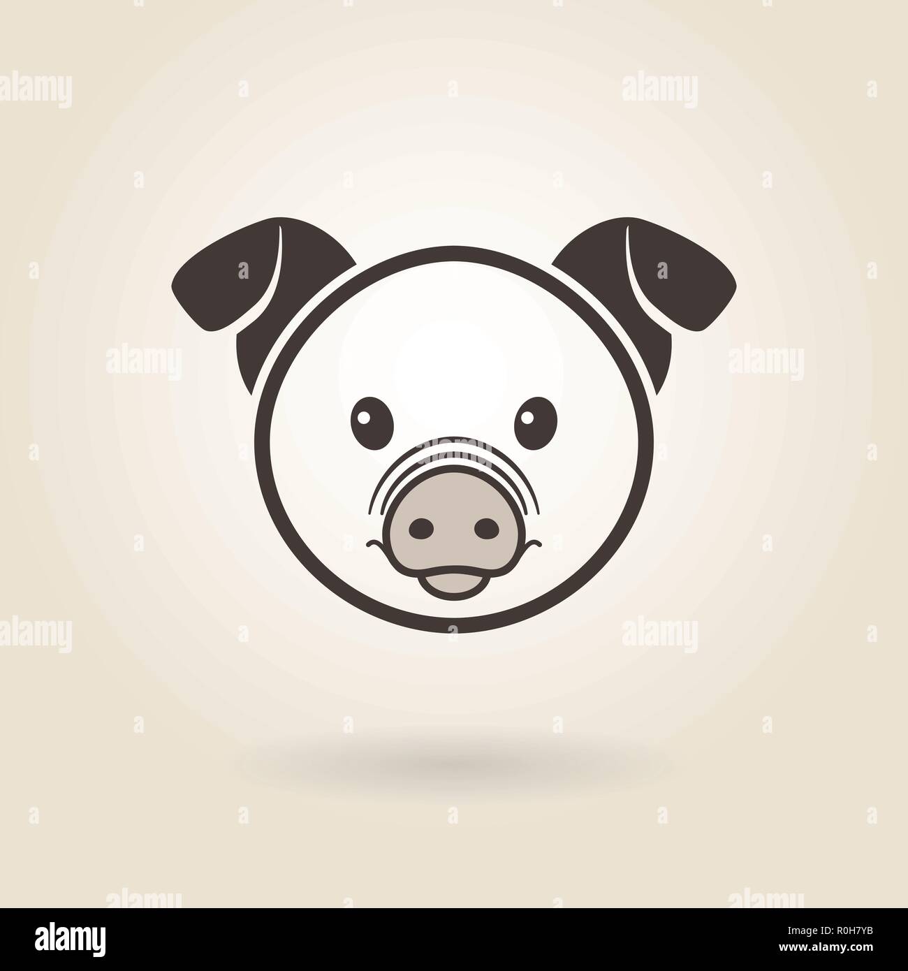 pig icon on a light background Stock Vector