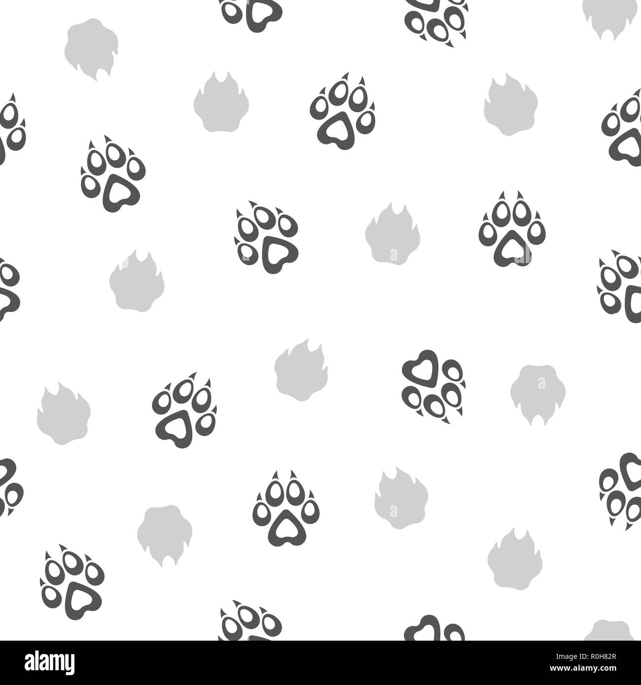 seamless pattern with traces of dogs on a white background Stock Vector ...