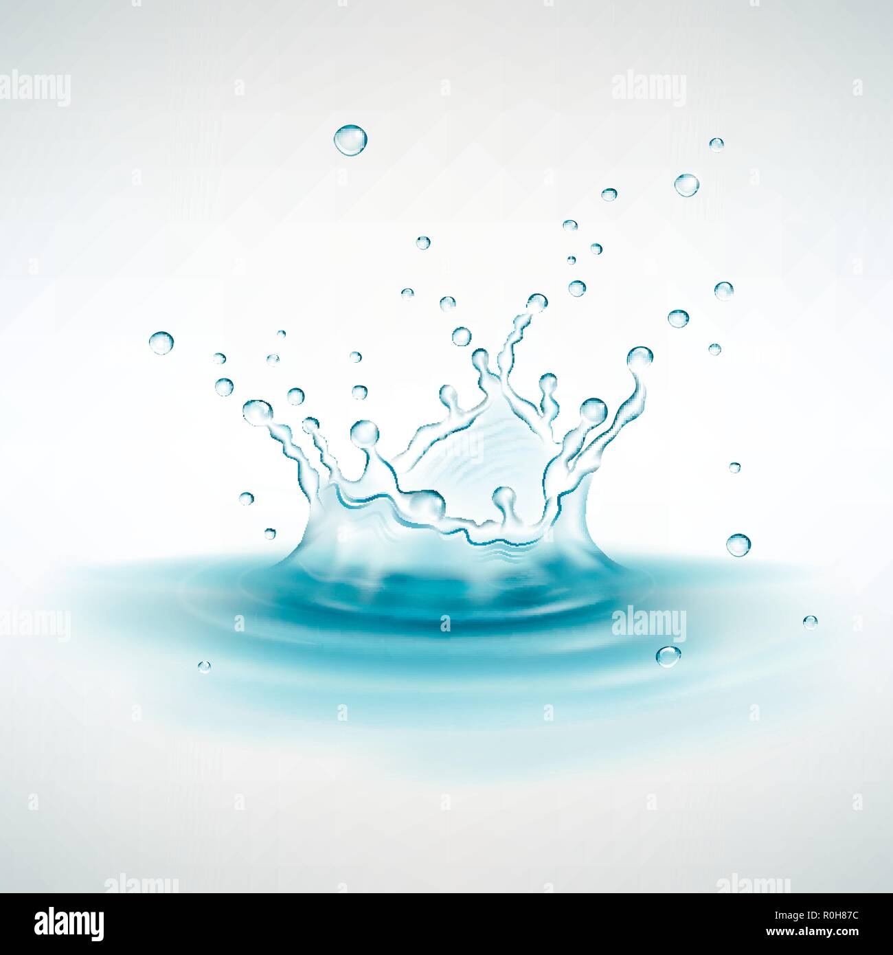 water splash on the water surface against a light background Stock Vector