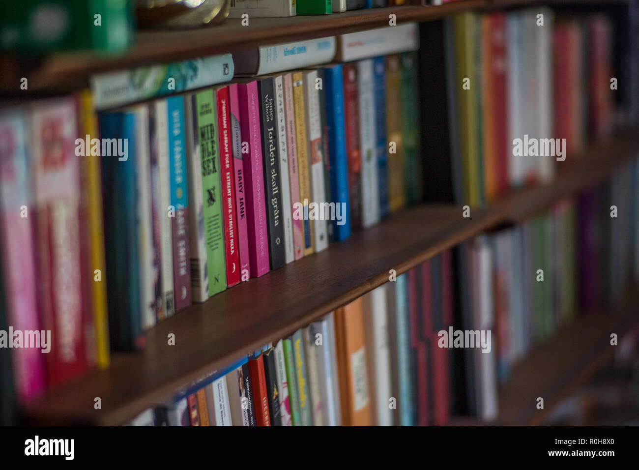 Books in a bookshelf Stock Photo Alamy