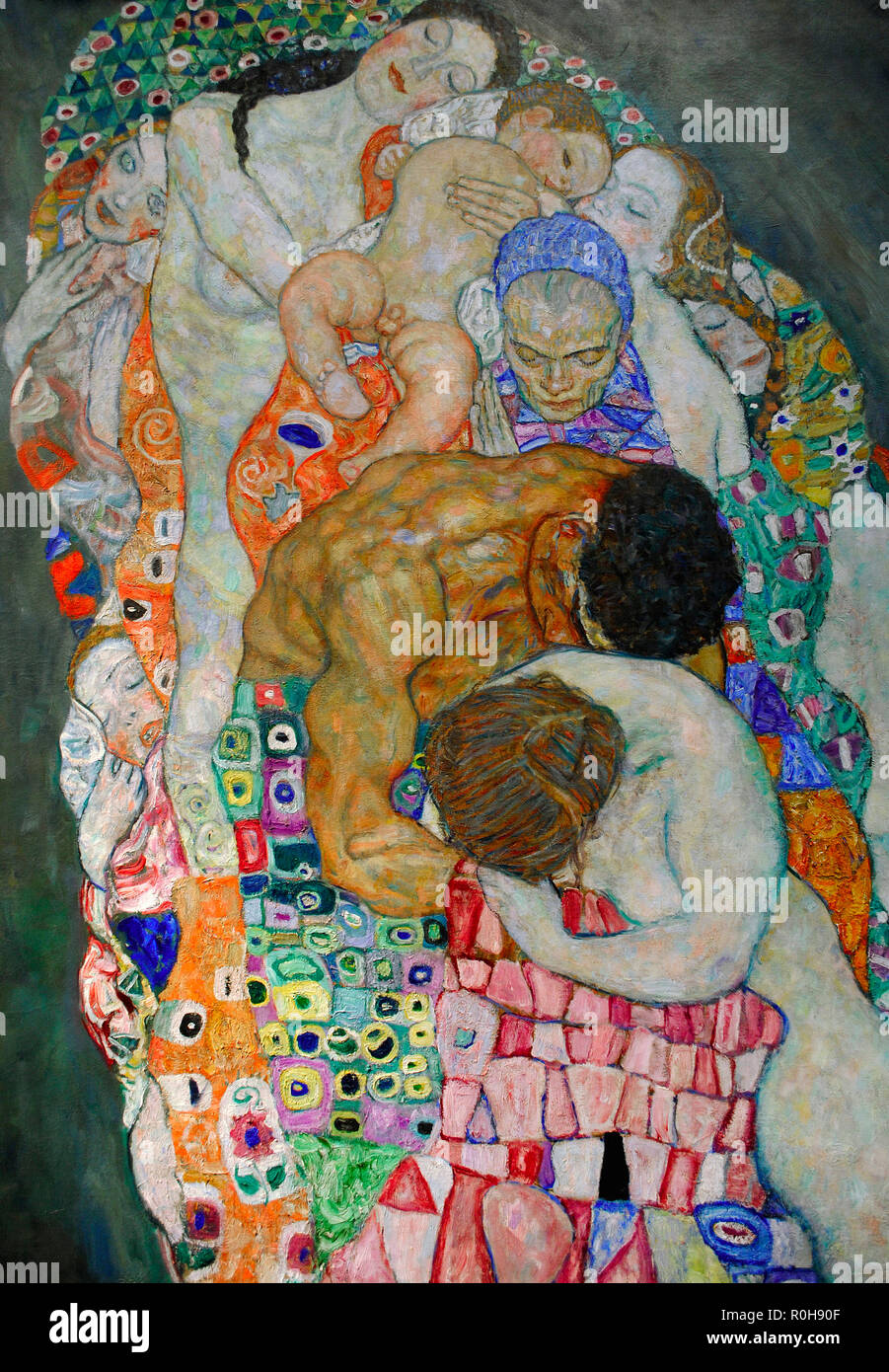 Gustav Klimt (Vienna, 1862-Vienna, 1918). Austrian symbolist painter. Member of the Vienna Secession movement. Morte e Vita "Death and Life", 1915. Detail. Oil on canvas. 178 cm x 198 cm. Leopold Museum. Vienna. Austria. Stock Photo