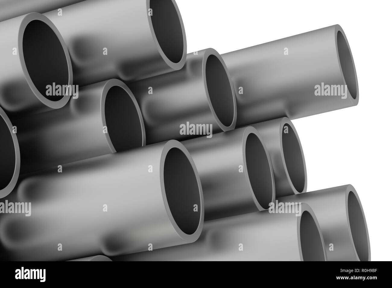 Metal pipe. 3d rendering illustration isolated on white background