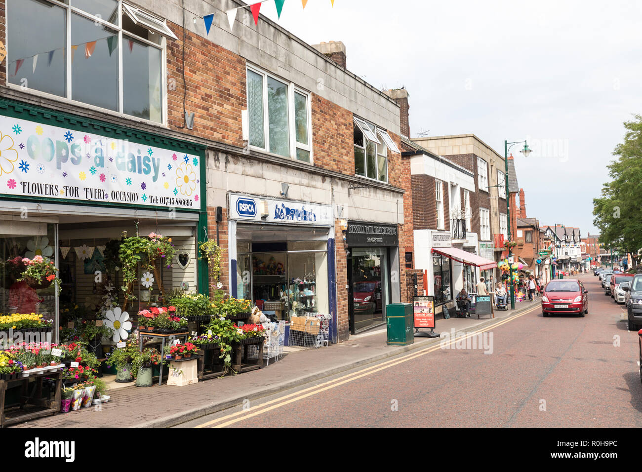 Shopping street, Prestatyn, Denbighshire, Wales, UK Stock Photo