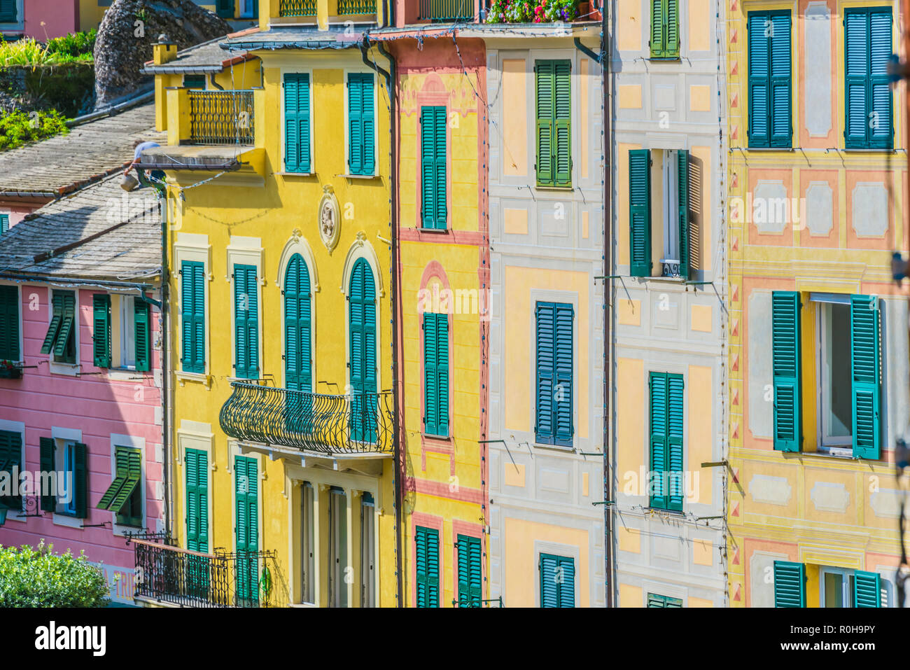 Architecture of Portofino, in the Metropolitan City of Genoa on the
