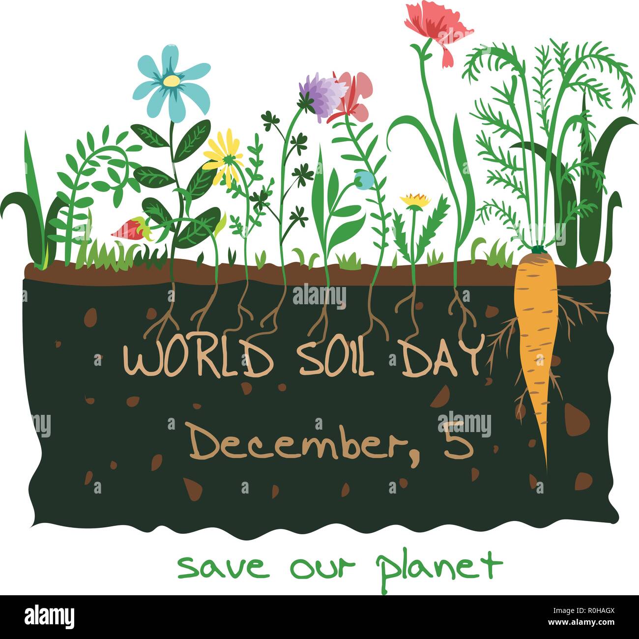 creative vector abstract for World Soil Day with nice and creative design illustration in a background. Stock Vector